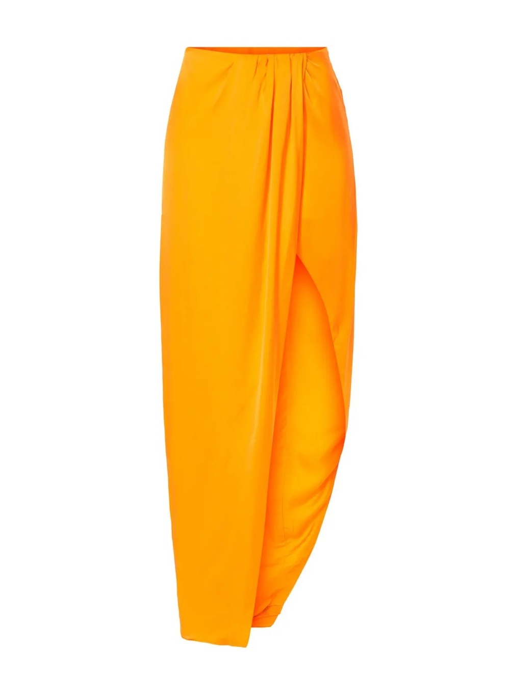 NICHOLAS Orange Silk Asymmetrical Draped Manon Maxi Skirt 4